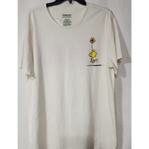 Snoopy and  woodstock men's Large white shirt